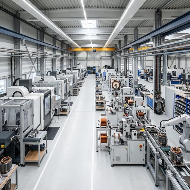 Precision manufacturing floor reference for AFPM motor OEM projects