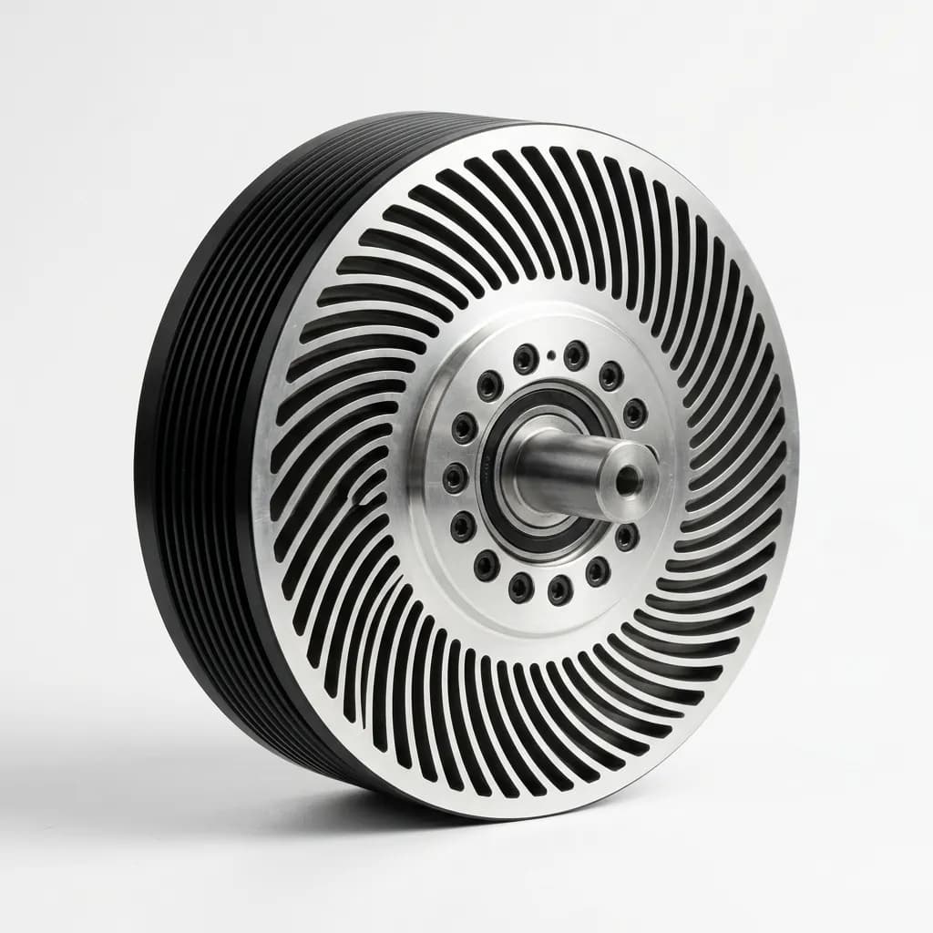 Illustrative axial flux motor housing with a compact axial profile